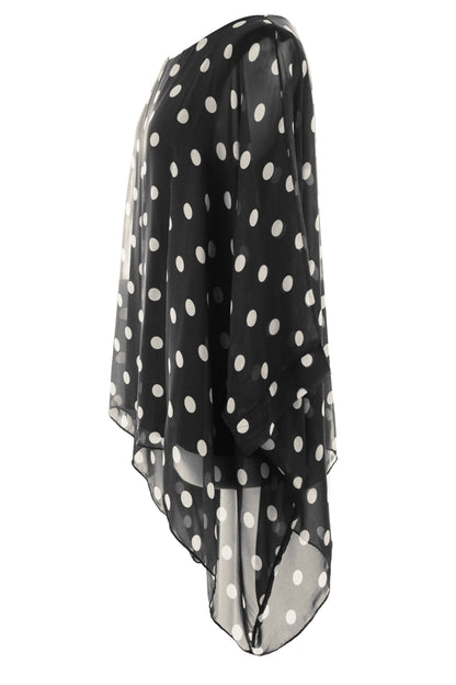 Polka Dot Flowy Silk Top
