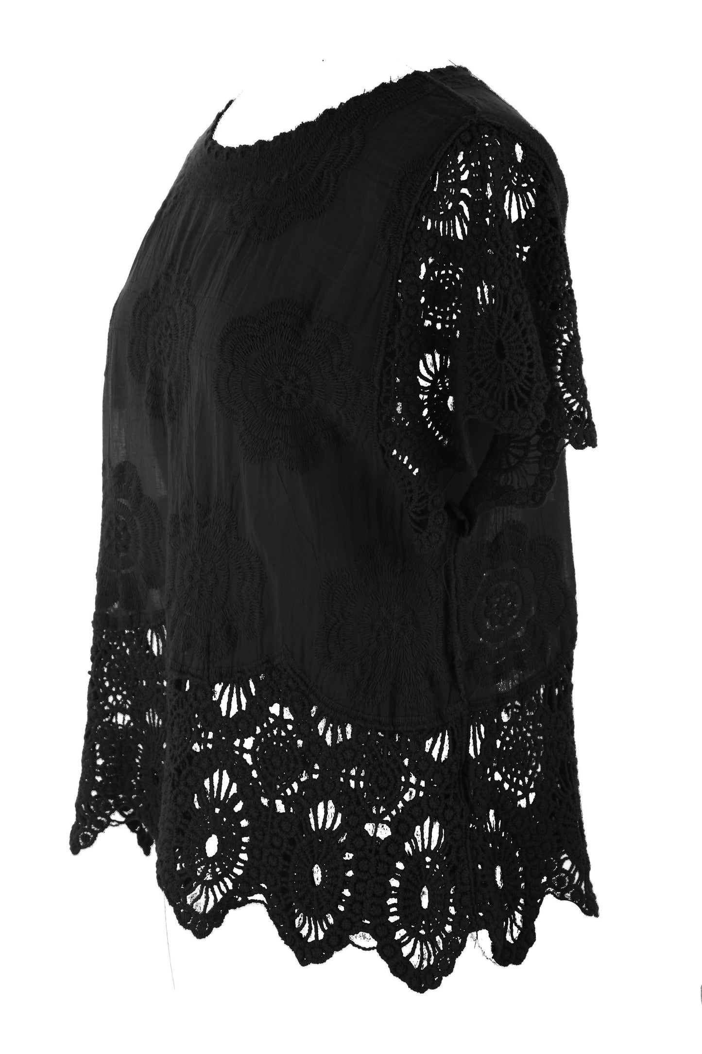 Crochet Trim Cotton Top