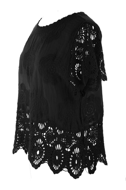 Crochet Trim Cotton Top