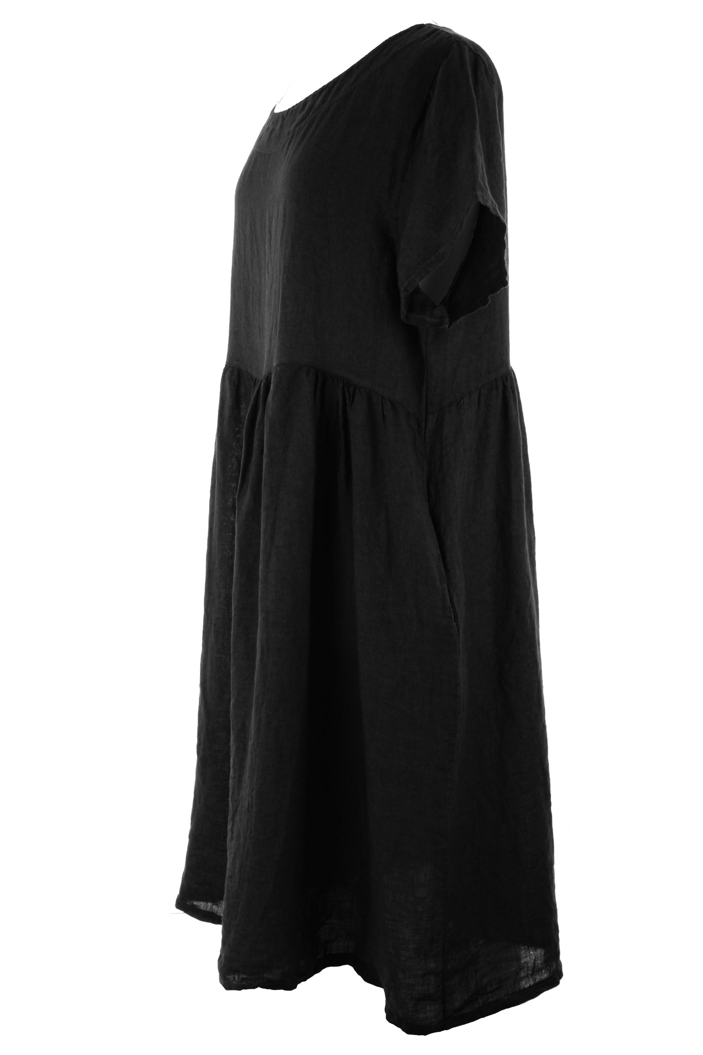 Short Sleeve 2 Pocket Linen Dress