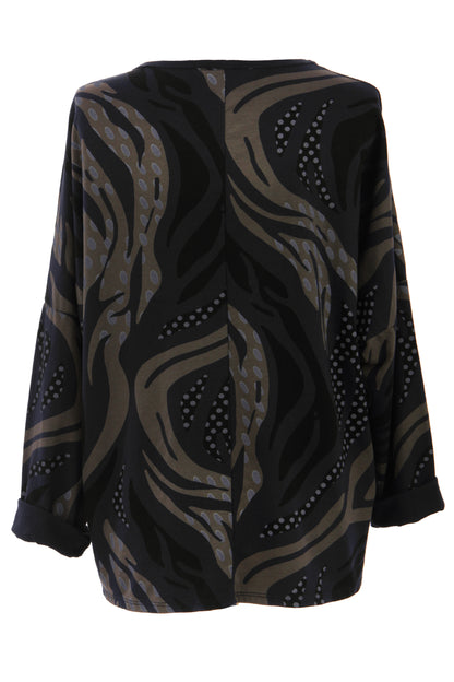 3 Button Printed Top