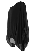 Load image into Gallery viewer, Sequin Trim Puffball Silk Top
