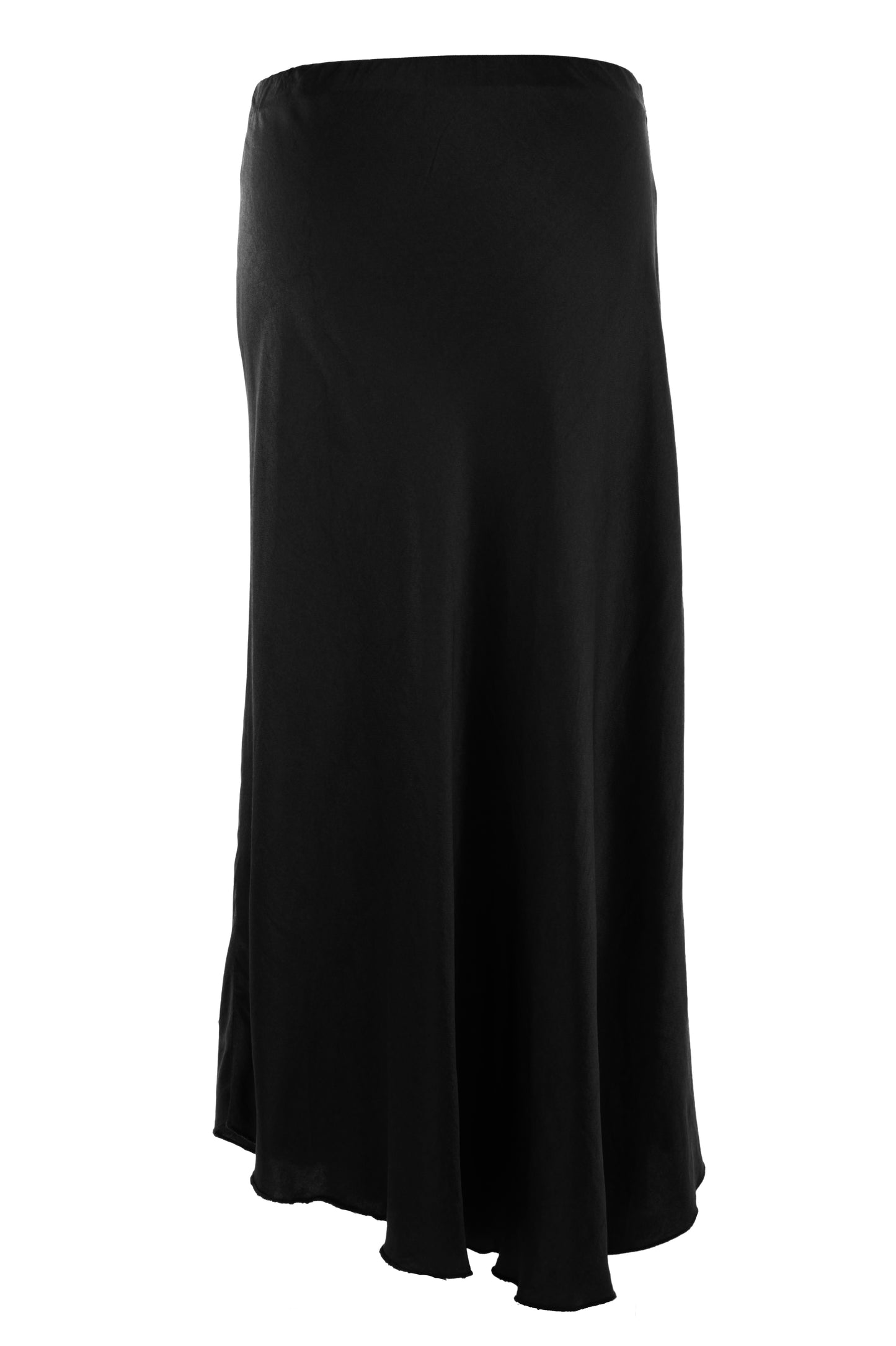 Bias Cut Silk Satin Midi Skirt