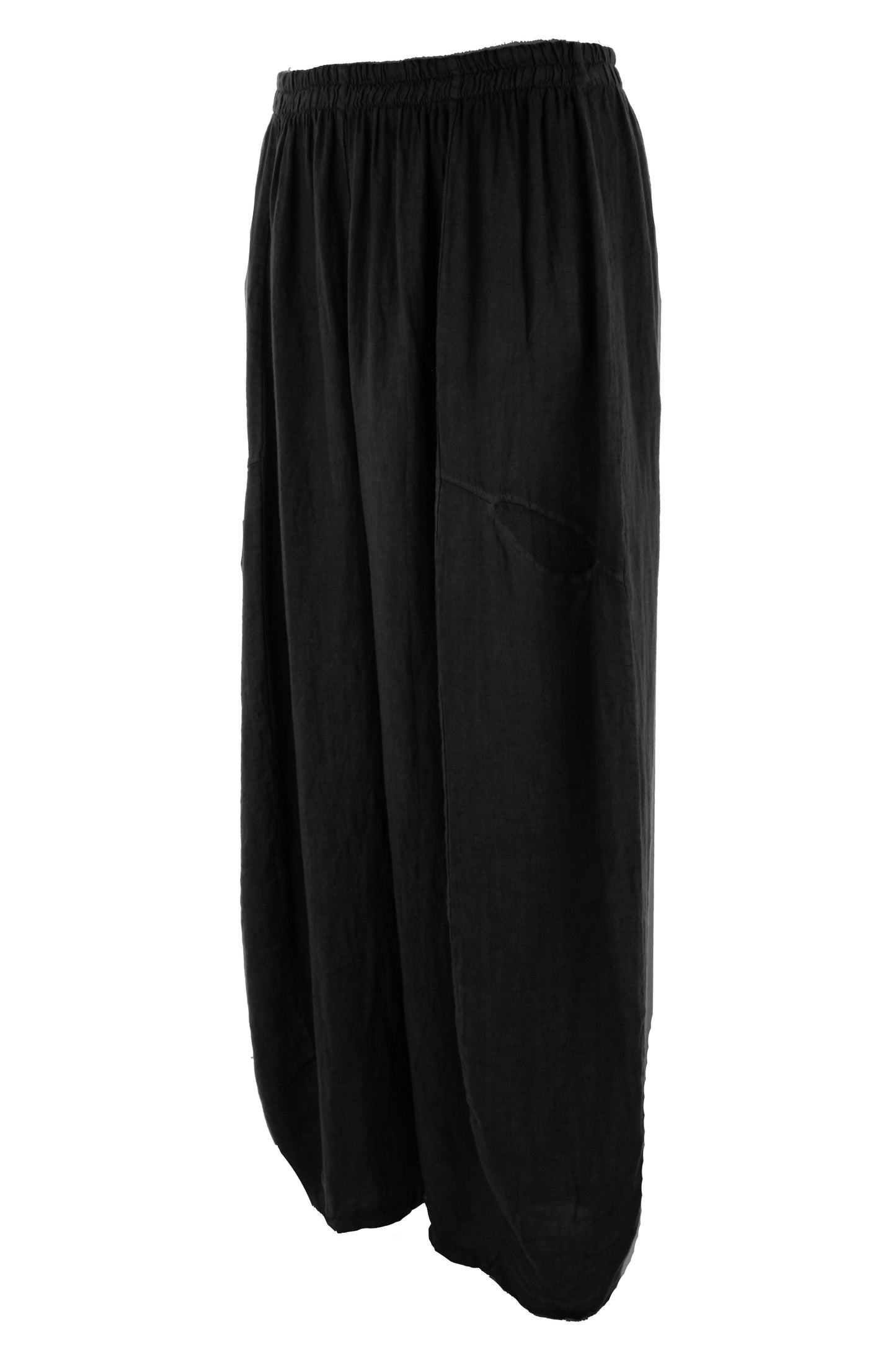 2 Slit Pocket Barrel Leg Linen Trouser