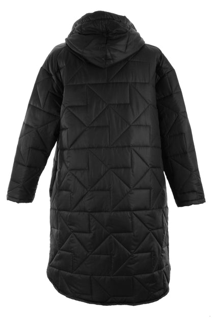 Leopard Print Tie Hooded Quilted Coat