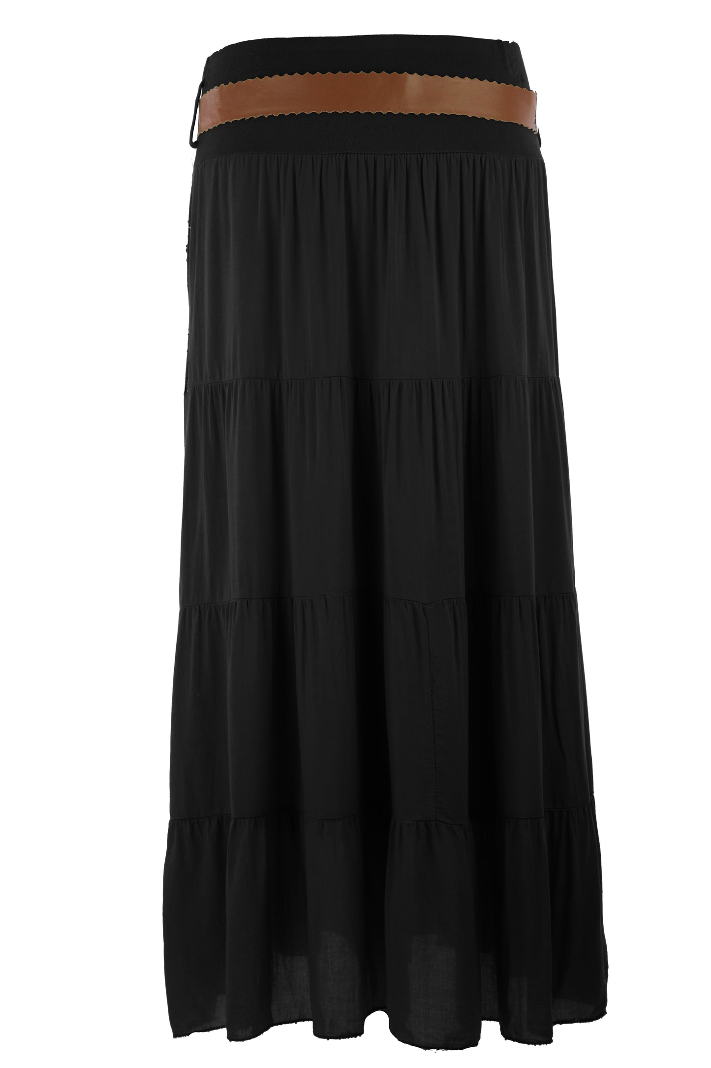 Crochet Tiered Belt Midi Skirt