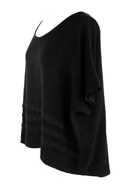 Pleat Detail Teabag Linen Top