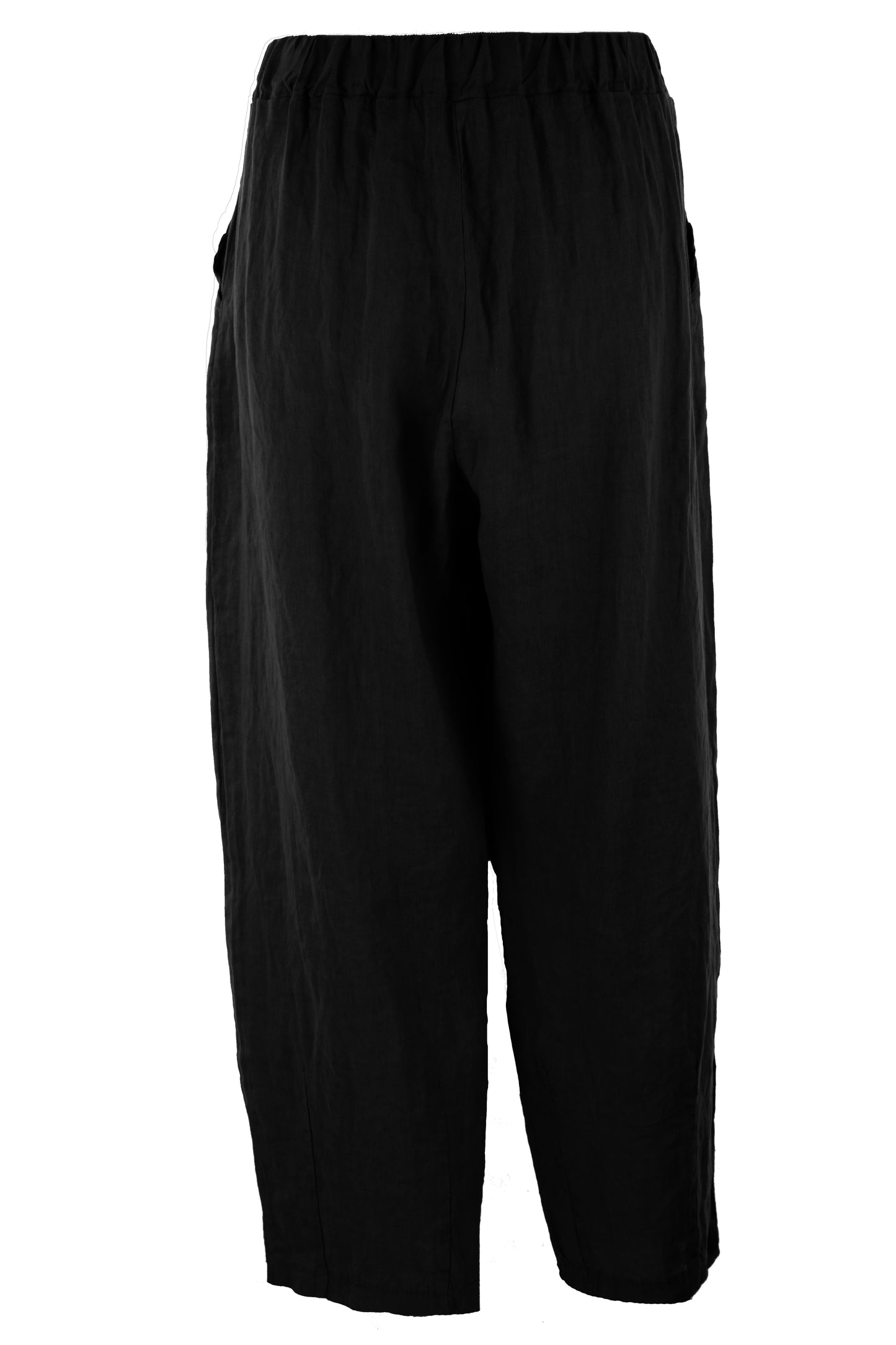 Pintuck Tapered Leg Linen Trouser