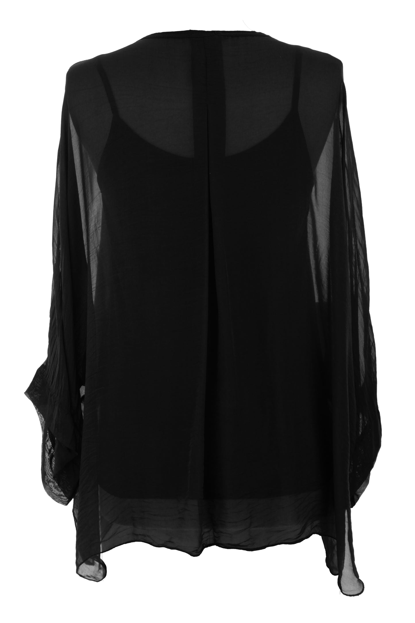 V Neck Silk Shirt with Vest