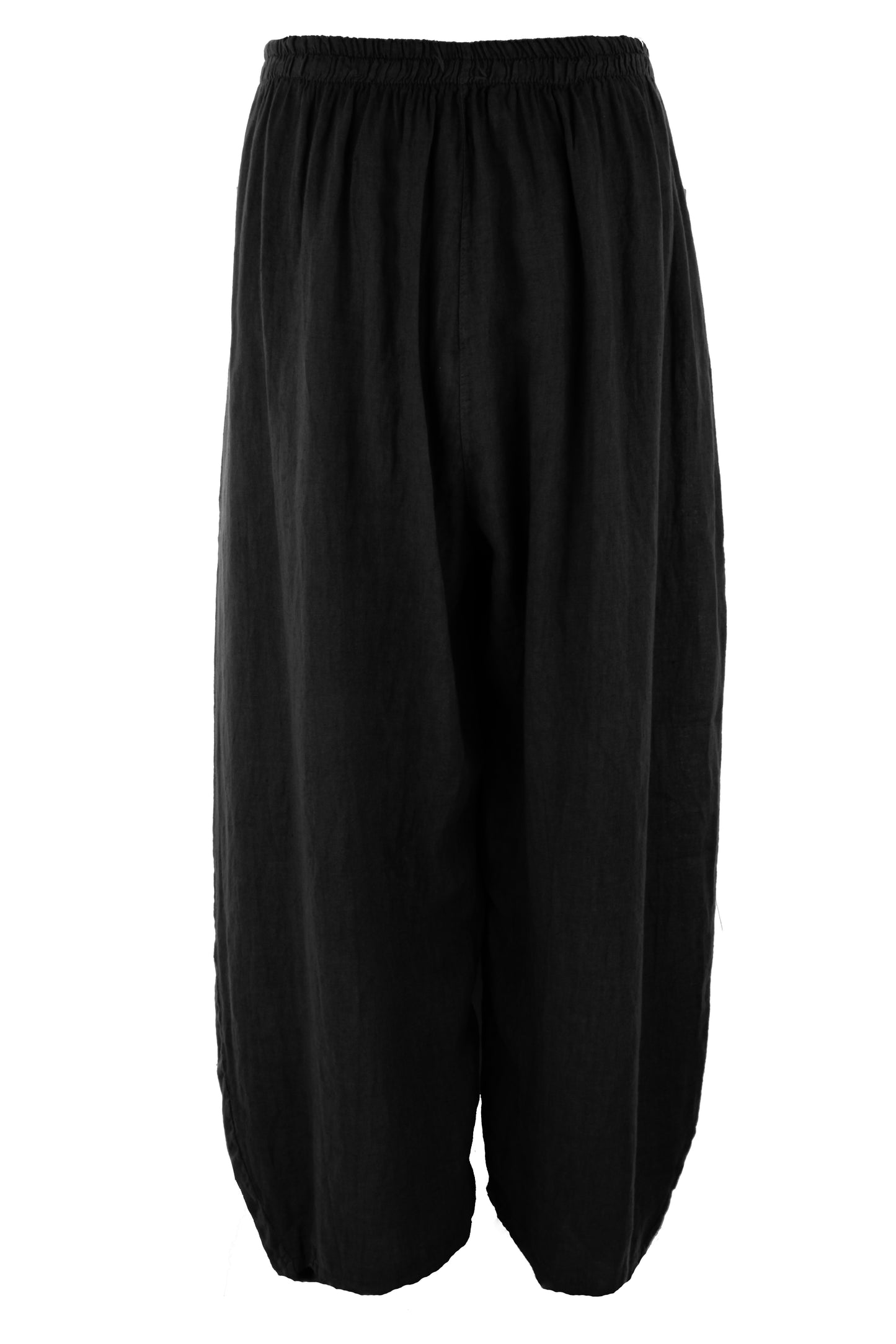 2 Slit Pocket Barrel Leg Linen Trouser