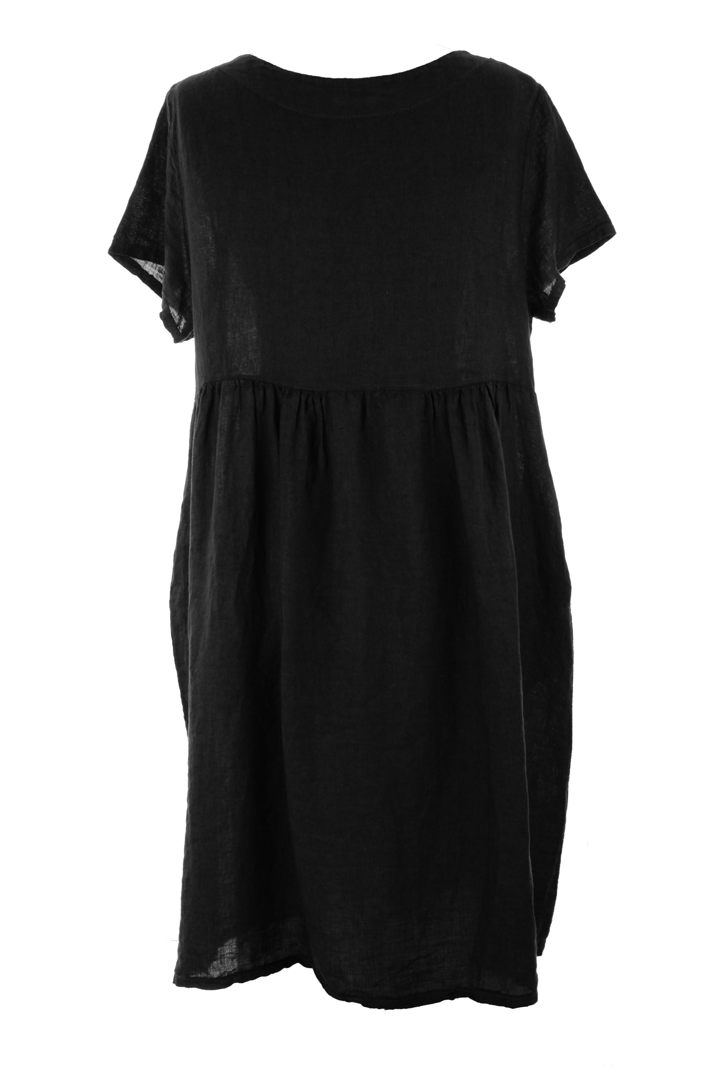 Short Sleeve 2 Pocket Linen Dress