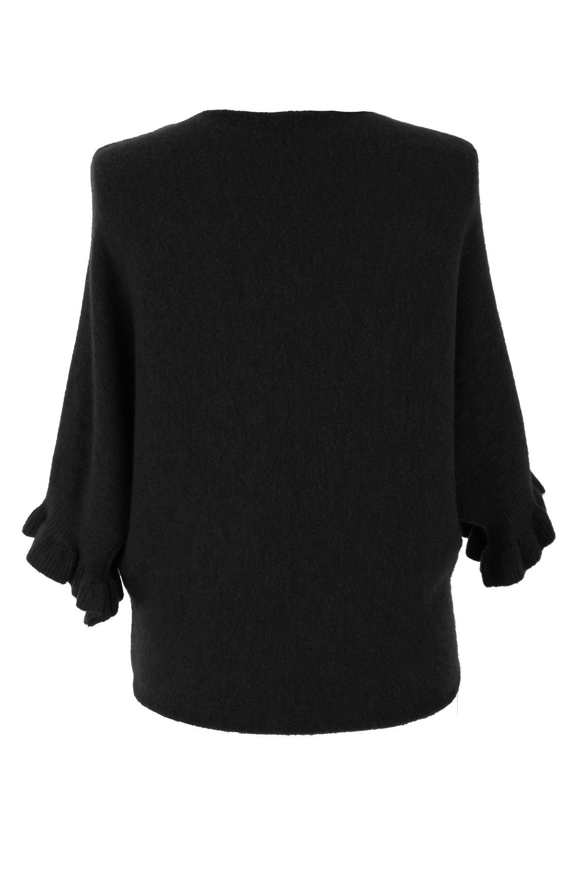 Frill Batwing Soft Knit Wool Jumper