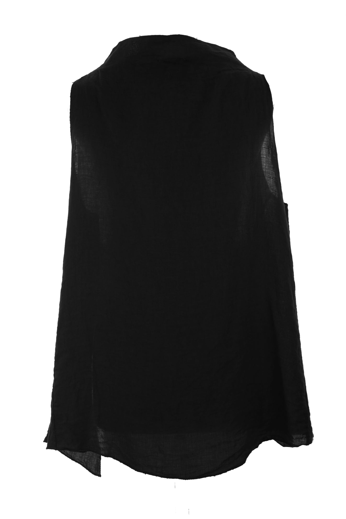 Sleeveless Cowl Neck Linen Top