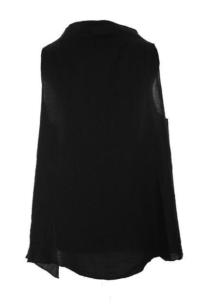 Sleeveless Cowl Neck Linen Top