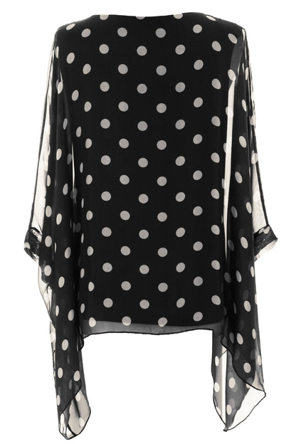 Polka Dot Flowy Silk Top