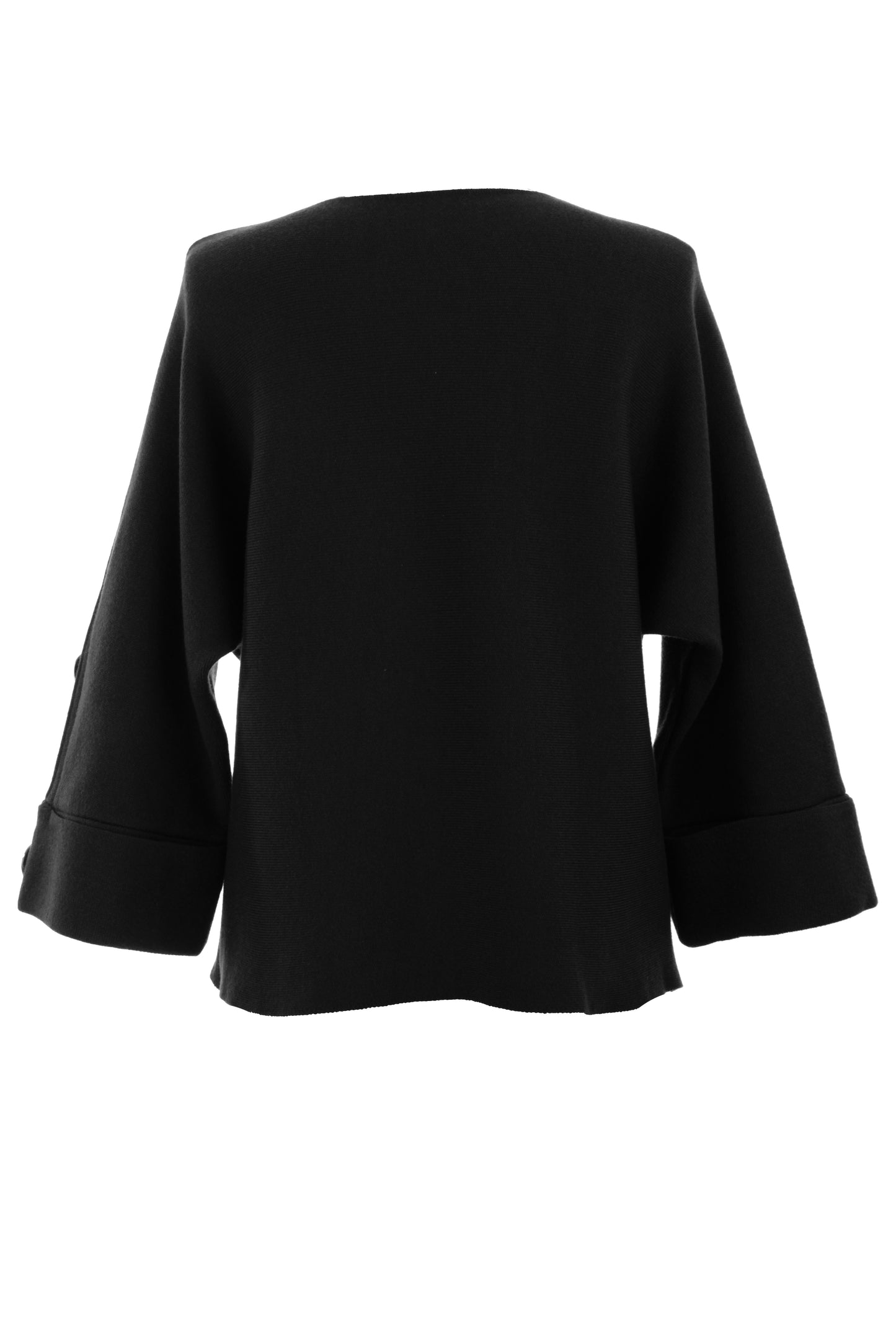 Button Detail 3/4 Sleeve Heavy Knit Jumper