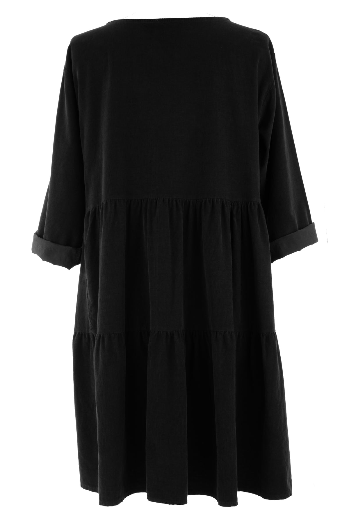 Tiered Swing Corduroy Dress