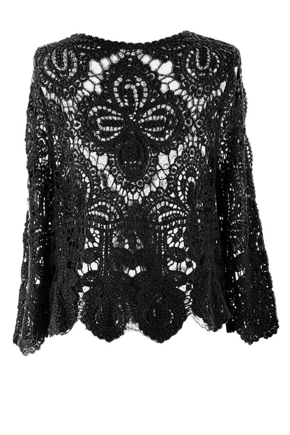 Tie Front Crochet Cardigan