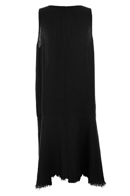 Sleeveless High Low Linen Dress
