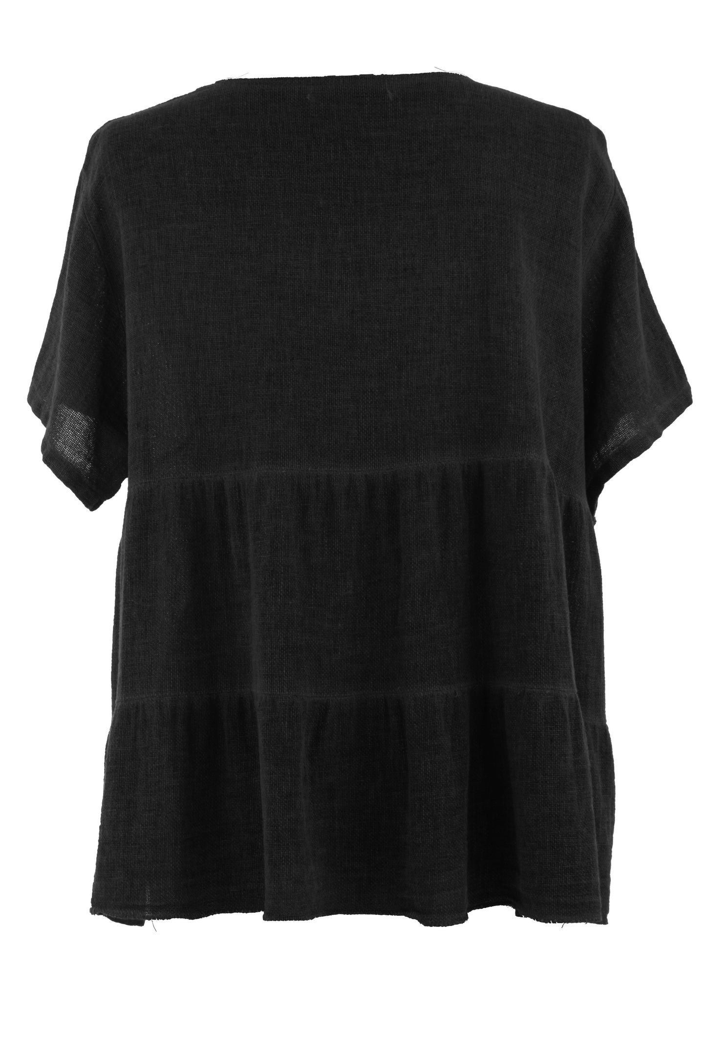 Button Tiered Linen Top