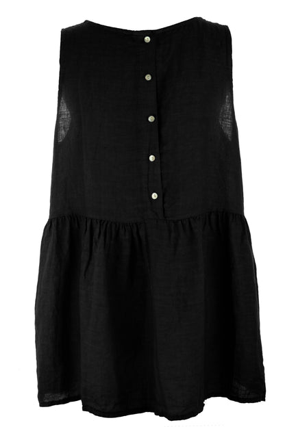 Sleeveless Peplum Linen Top