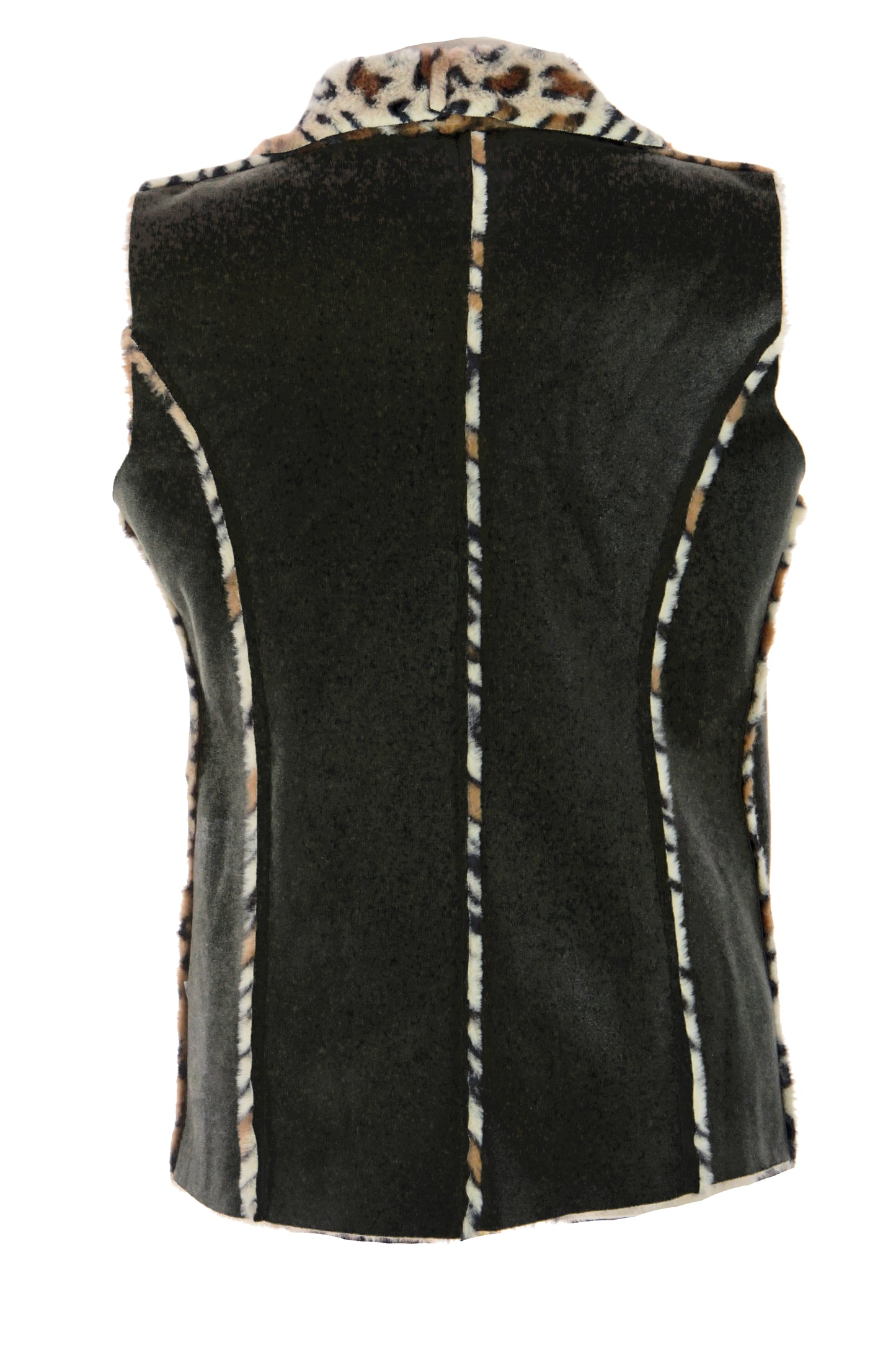Faux Suede Leopard Gilet