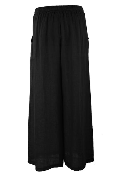 2 Pocket Wide Leg Linen Trouser