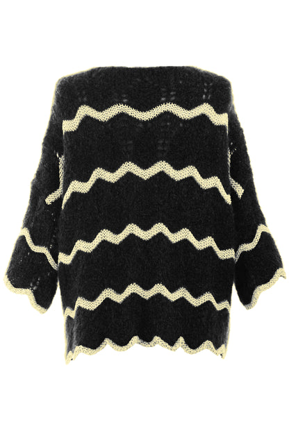 Lurex Scallop Eyelash Knit Jumper