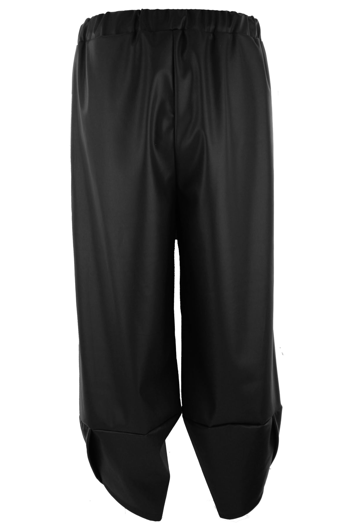 2 Pocket Tulip Ankle Barrel Leg PU Trouser