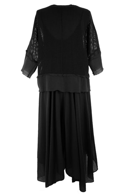 2 Piece Mesh Shrug Midi Dress