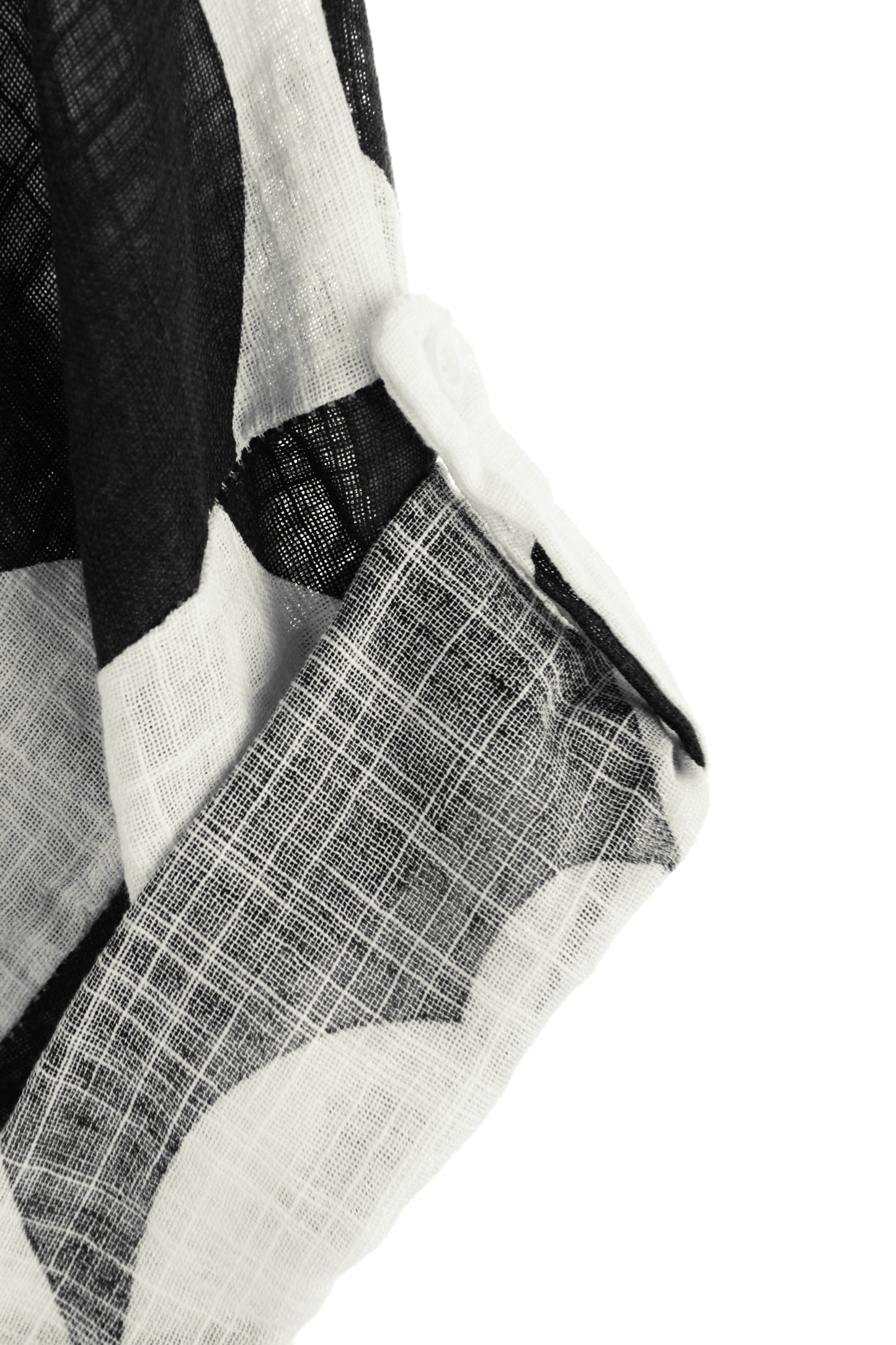 Abstract Print Longline Linen Shirt