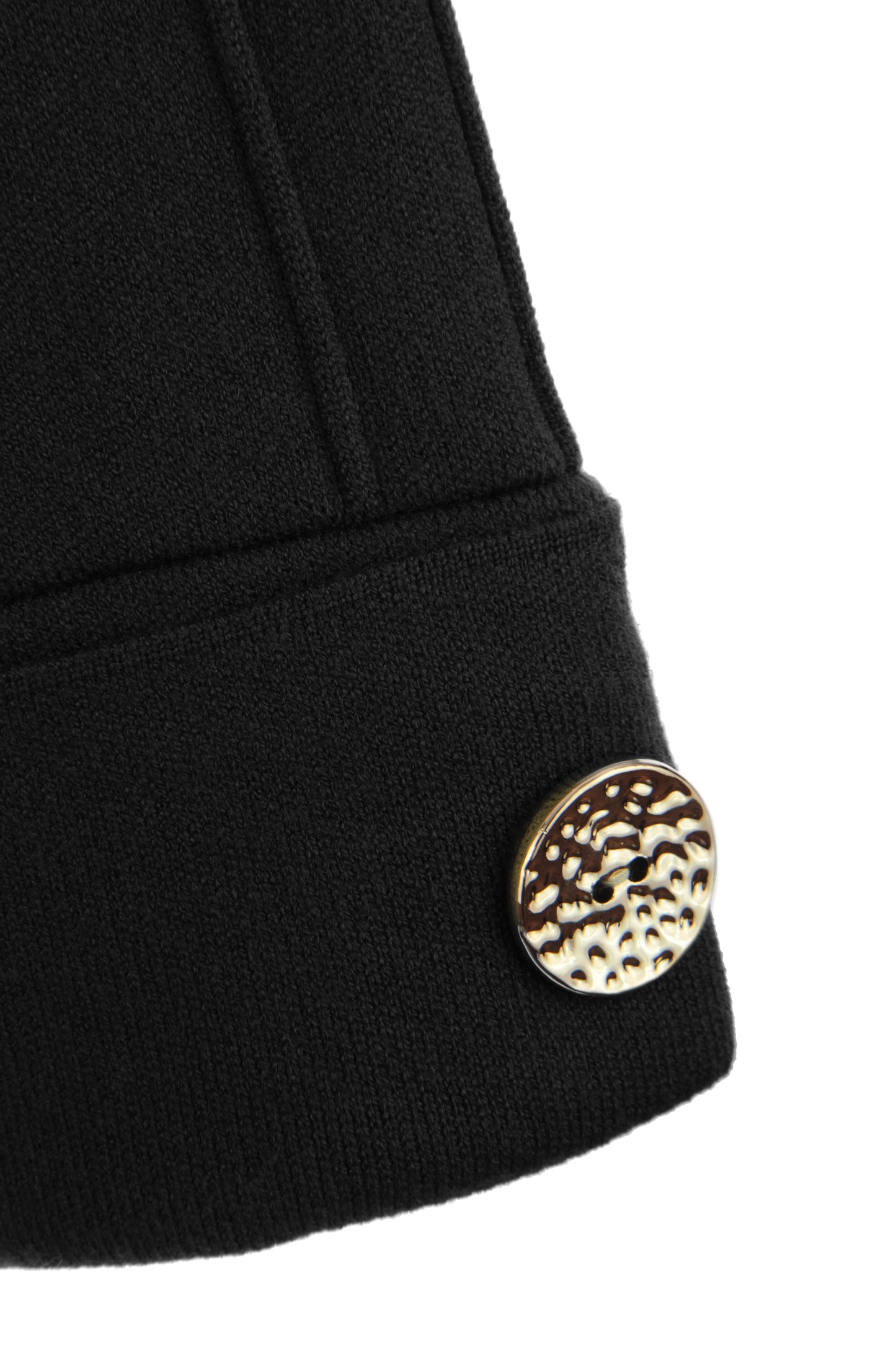 Button Detail 3/4 Sleeve Heavy Knit Jumper