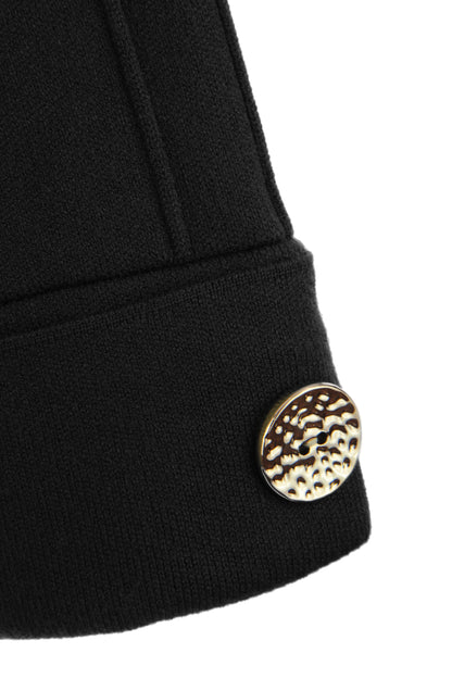 Button Detail 3/4 Sleeve Heavy Knit Jumper