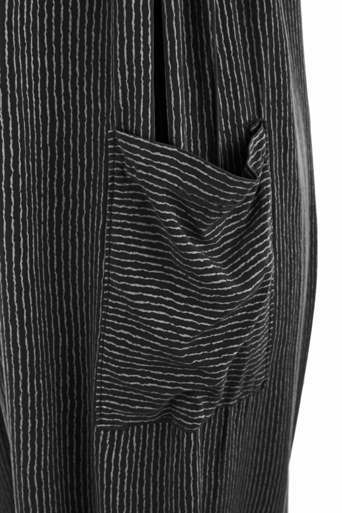 Button Detail Stripe Jumpsuit