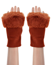 Load image into Gallery viewer, Faux Fur Fingerless Gloves
