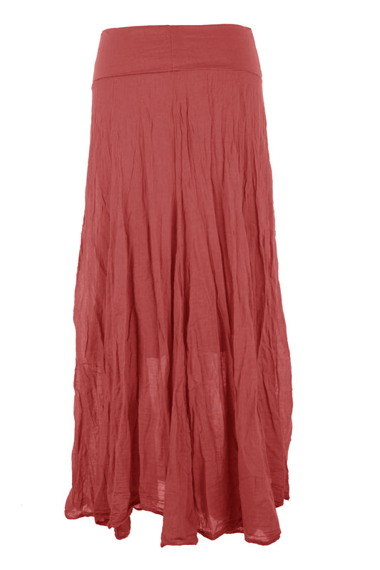 Cotton Panel Midi Skirt