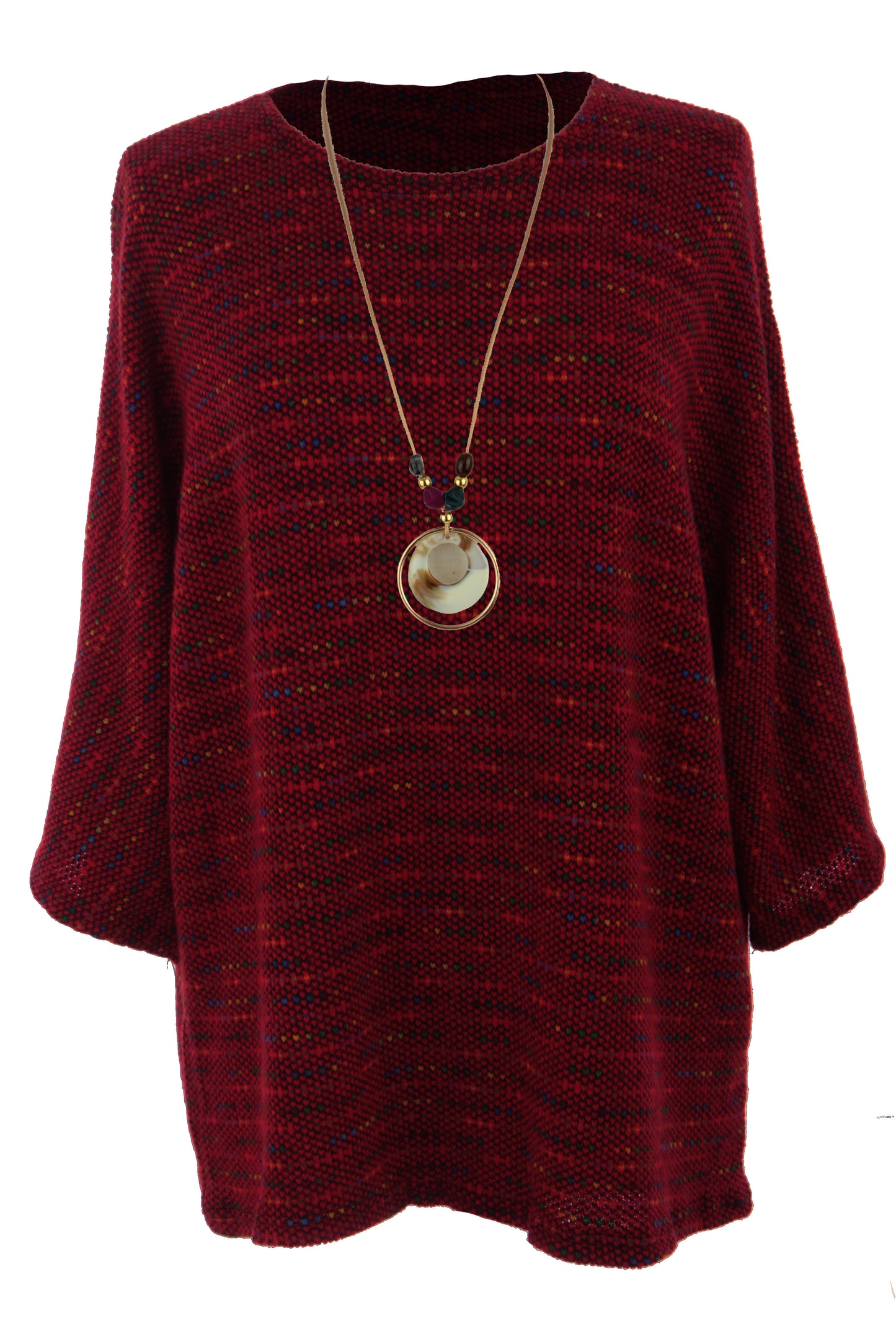 Batwing Tweed Necklace Top