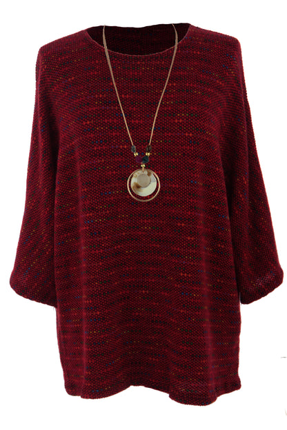 Batwing Tweed Necklace Top