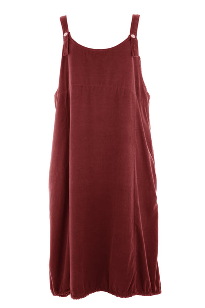 Corduroy Pinafore Midi Dress