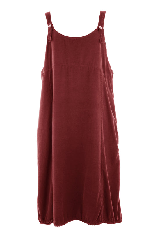 Corduroy Pinafore Midi Dress