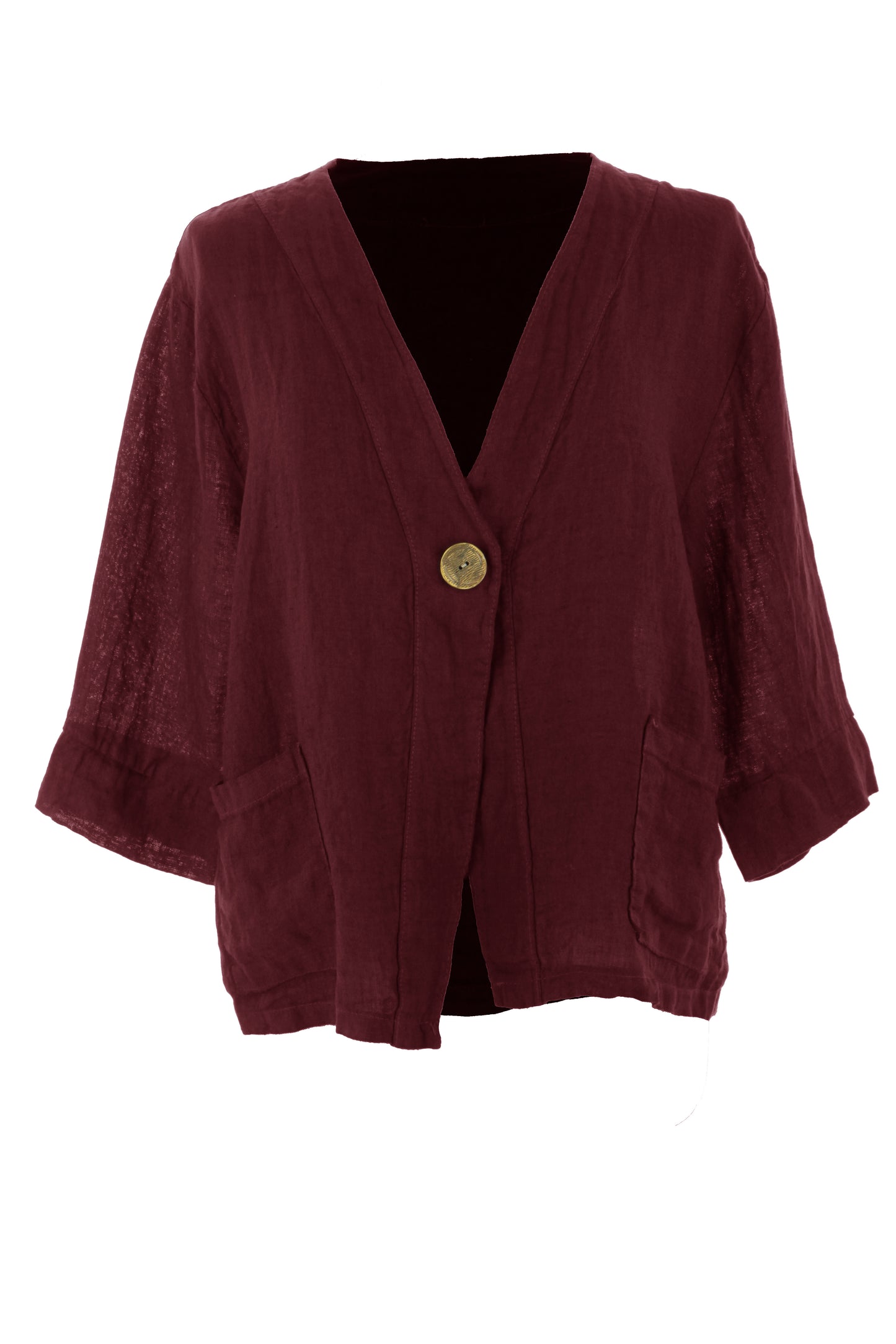 One Button Linen Jacket