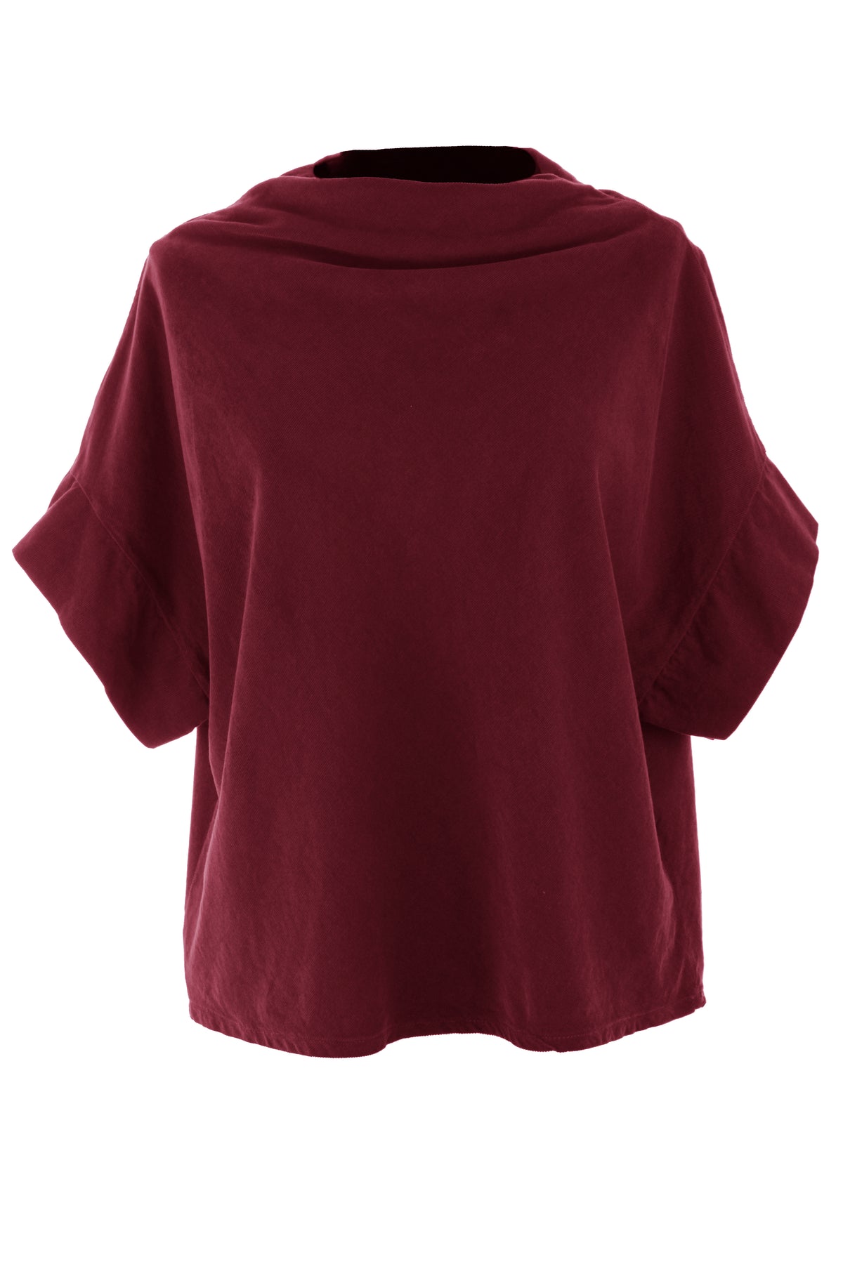 Slash Cowl Neck Corduroy Top