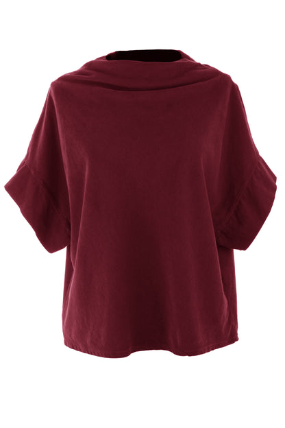 Slash Cowl Neck Corduroy Top