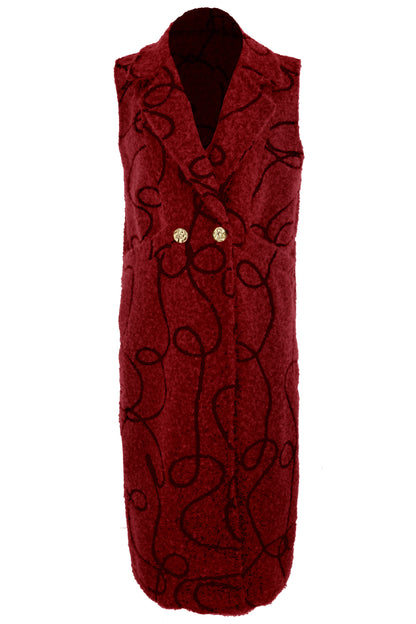 Swirl Pattern Textured Gilet
