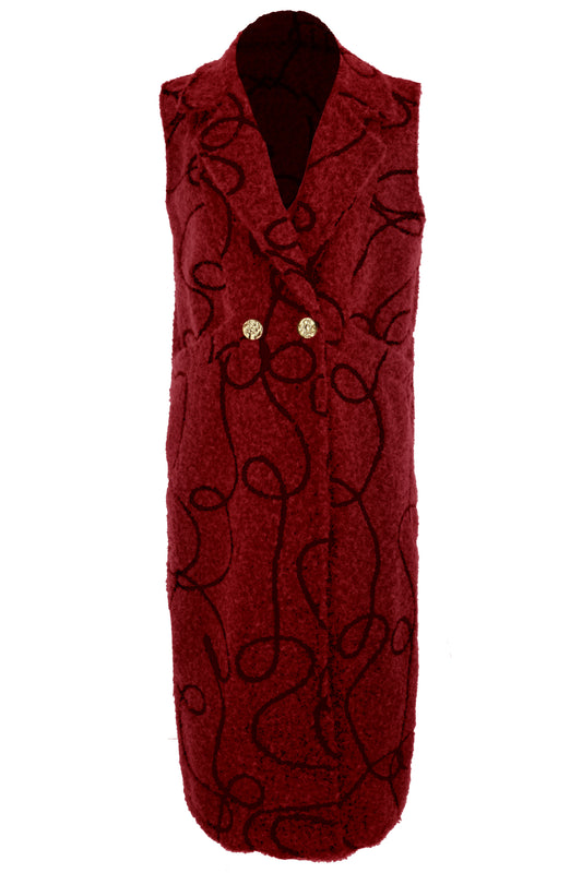 Swirl Pattern Textured Gilet