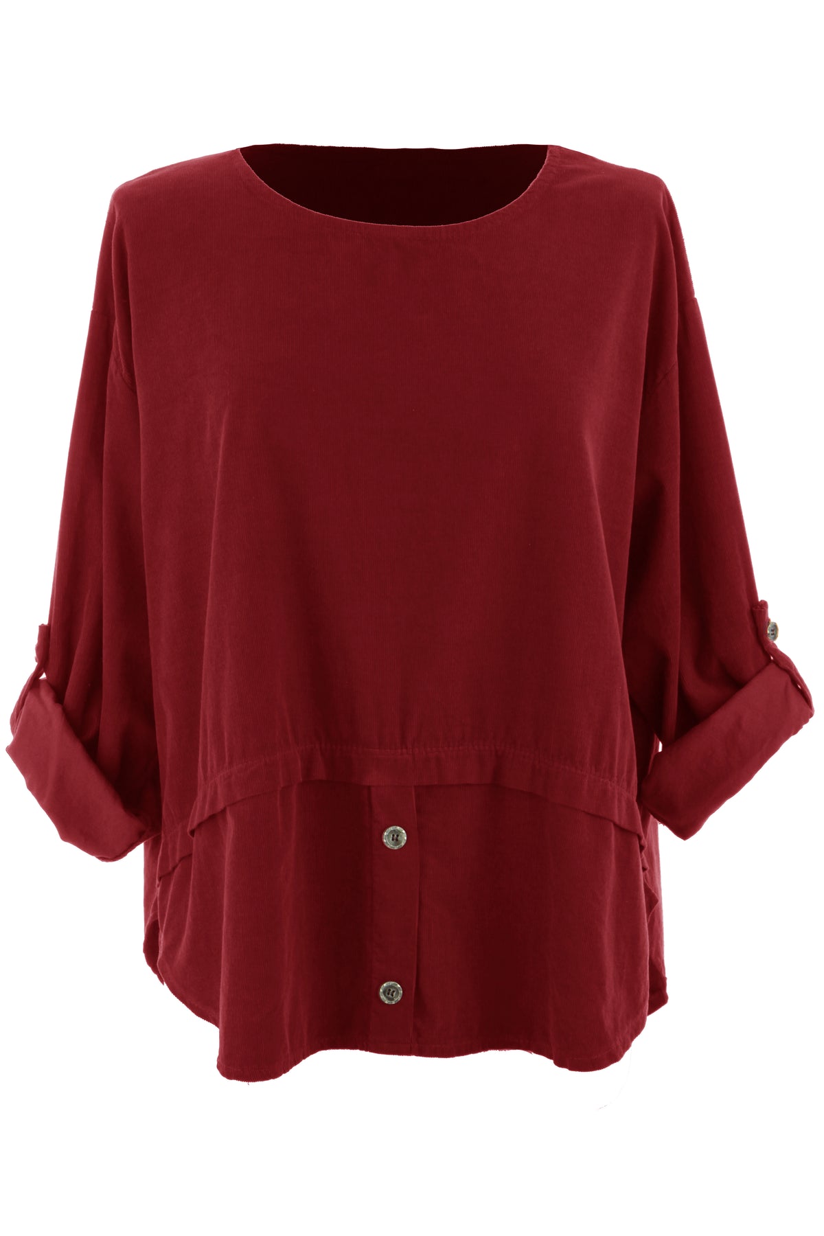 Button Detail Layer Corduroy Top