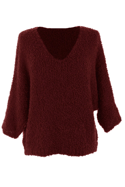 V Neck Boucle Jumper