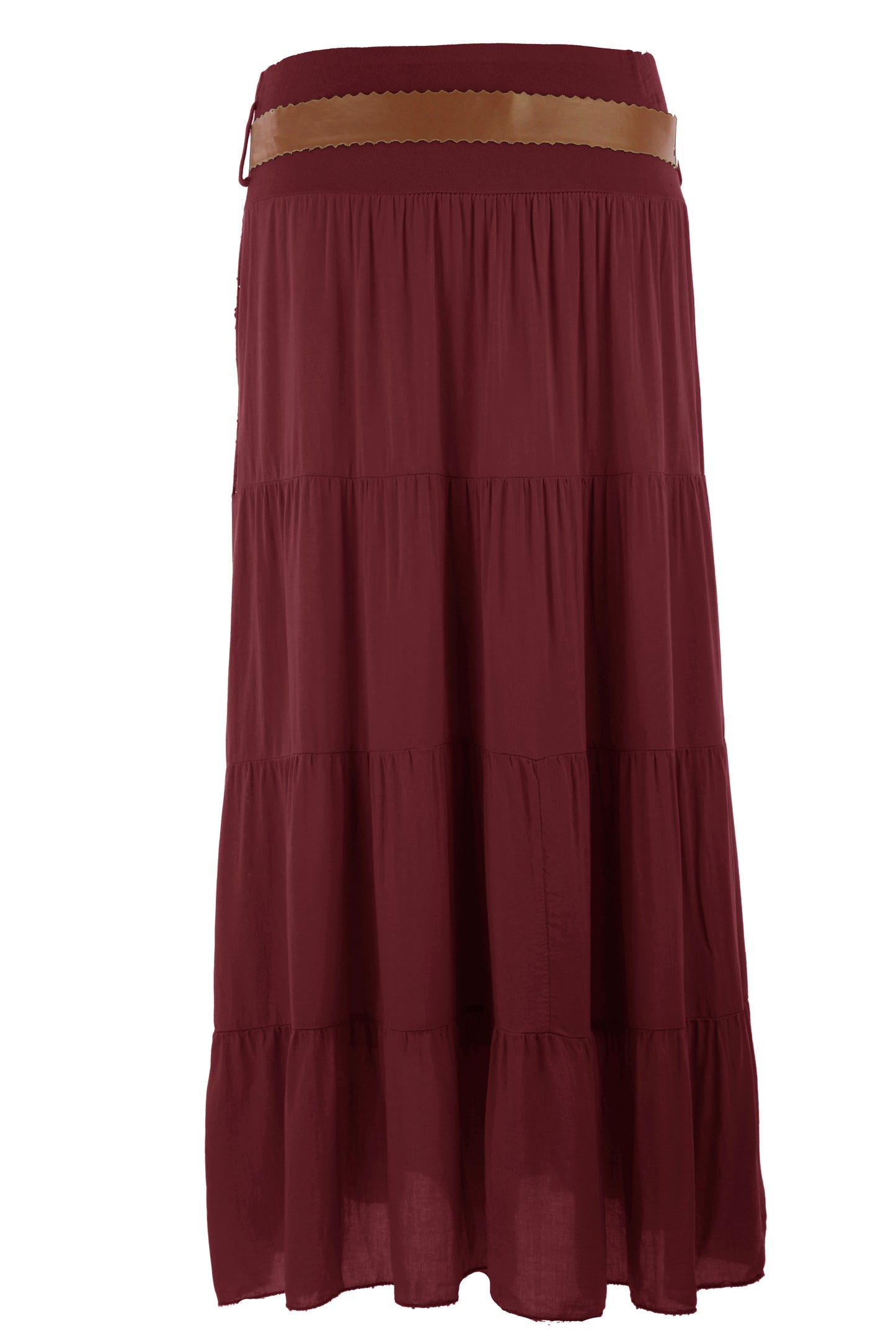 Crochet Tiered Belt Midi Skirt