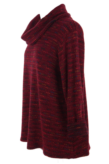 Cowl Neck Tweed Top