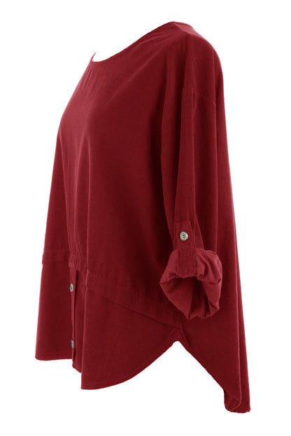 Button Detail Layer Corduroy Top